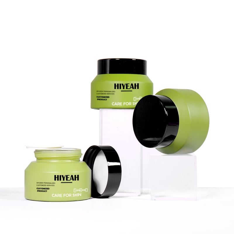 40G Fresh Green Cream Jar, Black Lid Design Shows Minimalist and High - end Sense