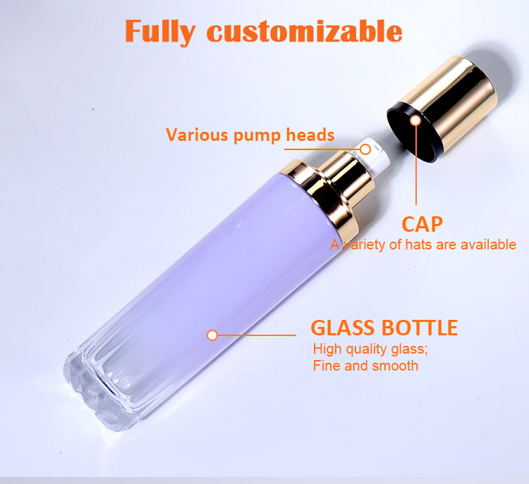 120ML, 100ML, 50ML,30ML emulsion bottles, spray bottles, and 50G,30G, cream jars details