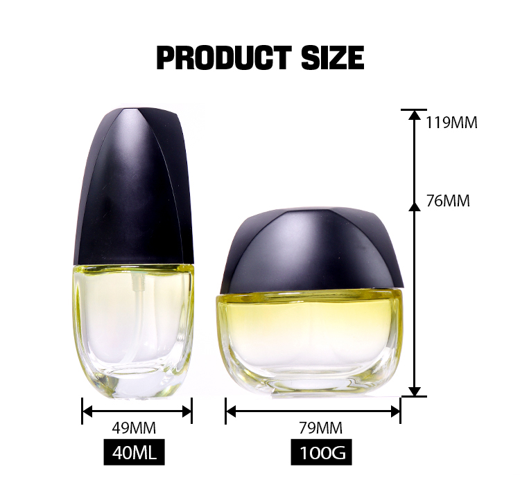 40ML and 100G Black - Cap Contrast - Color Beauty Bottles, Diverse Shapes Highlight Exquisite Texture details