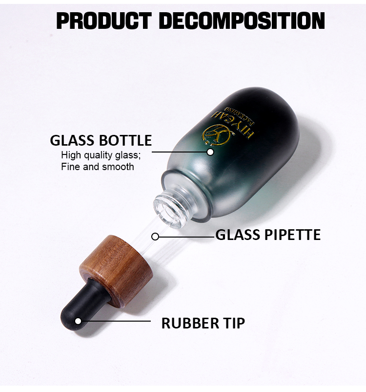 30ml dark green gradient frosted dropper bottle manufacture