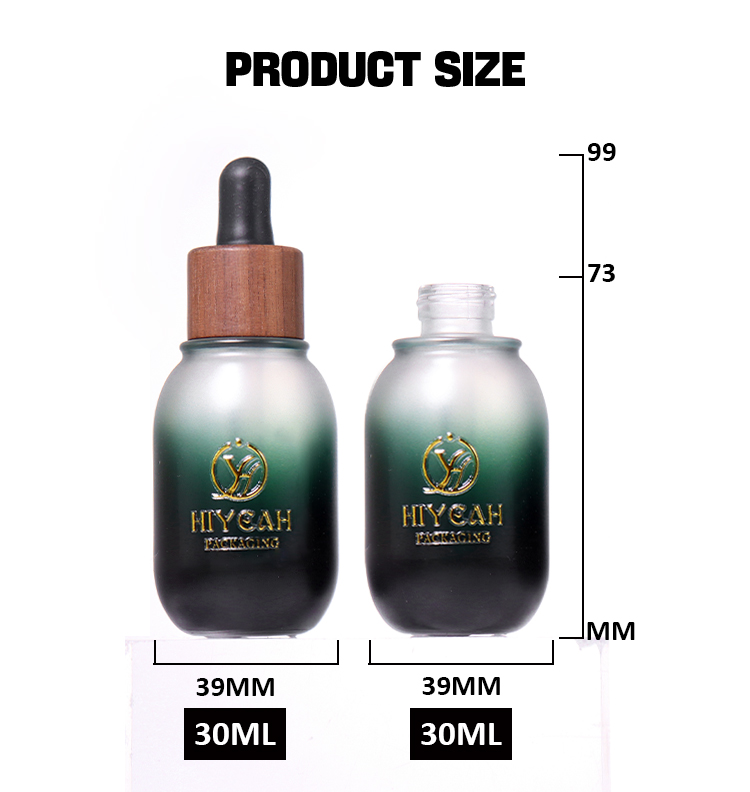 30ml dark green gradient frosted dropper bottle manufacture