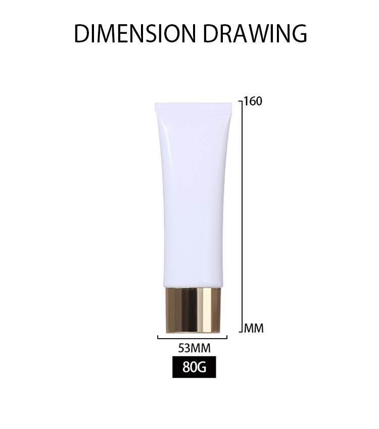 80ml Beauty Hose with White Body and Gold Cap, Minimalist Design Highlights High - end Texture details