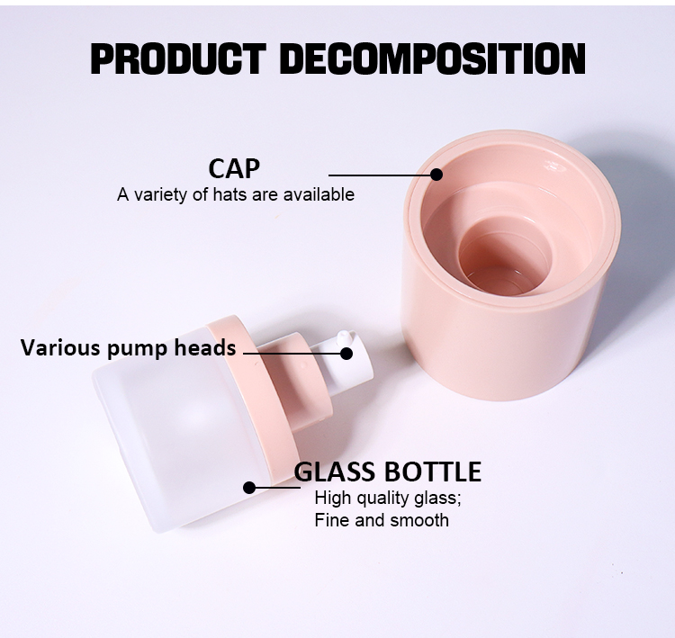 30ml Pink - toned Frosted Beauty Pump Bottle factory