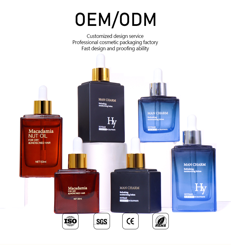 0ML, 30ML, 20ML Multi - color Square Dropper Bottles details