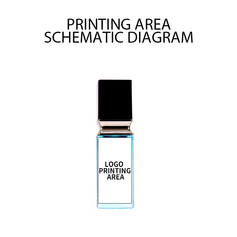 30ml Square - Style Beauty Bottle, Blue - Gold Color Matching Shows Light Luxury Texture details