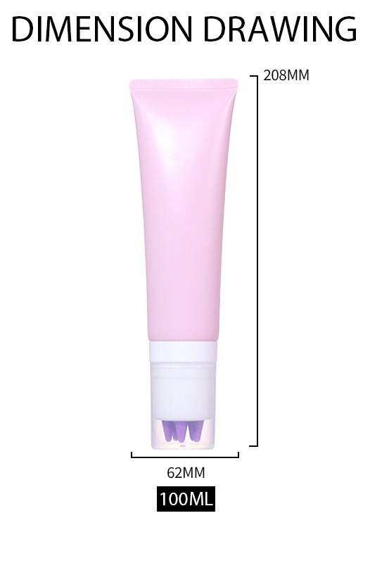 100ml Creative Massage Skincare Hose, Pink-White-Purple Color Matching Radiates Dynamic Charm details
