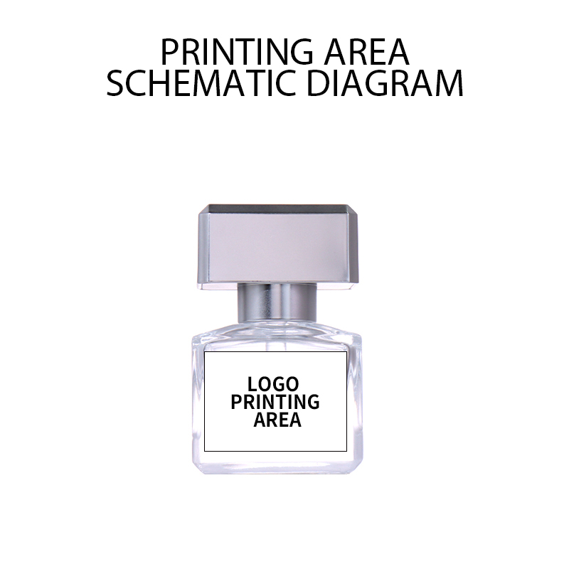 40ml Minimalist Transparent Essential Oil Bottle, Silver Square Cap Shows Exquisite Charm details