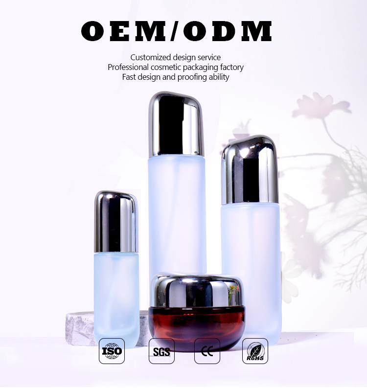 120ML, 100ML, 40ML, 50G Silver - Cap Frosted Beauty Bottle Set factory
