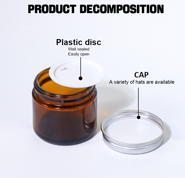 200G, 150G, 50G, 40G, 30G, 15G Amber Brown Cylindrical Beauty Jar, Silver Lid Design Shows Practical Texture factory