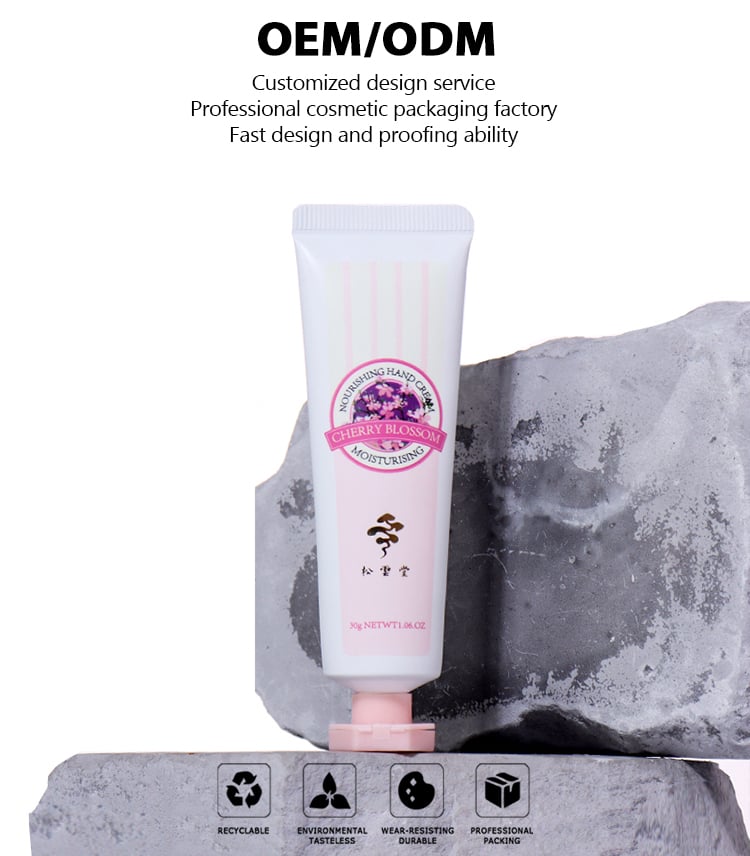 30ml White - Pink Hand Cream Tube, Exquisite Craftsmanship Shows Romantic Texture supplier