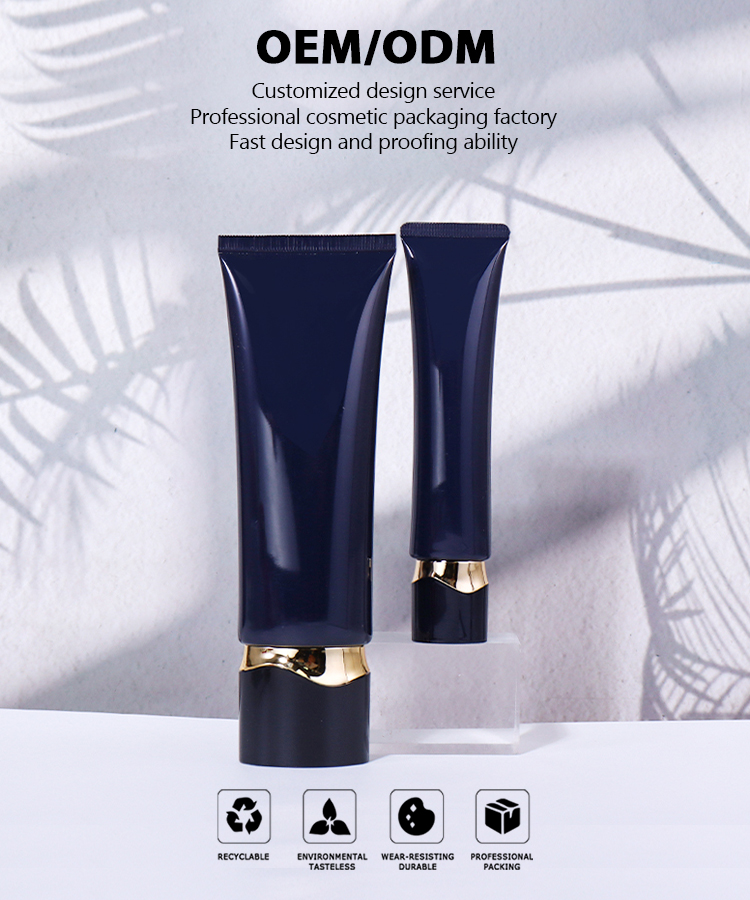 100/40ml Navy Blue + Black - Gold Cap! Beauty and Skincare Hose Packaging supplier
