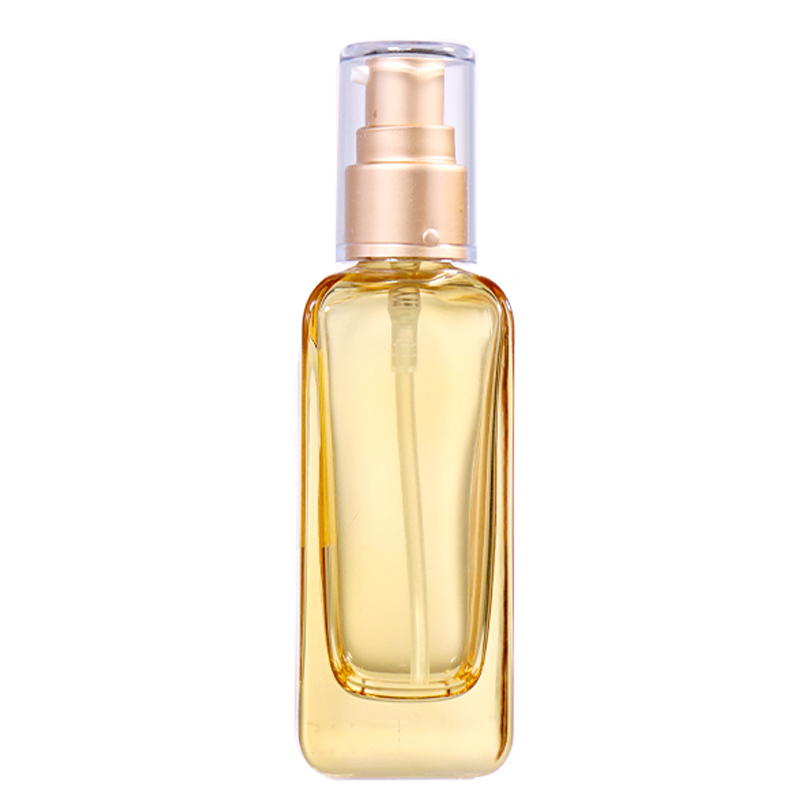80ml Transparent / Amber Gold Lotion Bottle, Exquisite Pump Head Shows Luxurious Charm manufacture