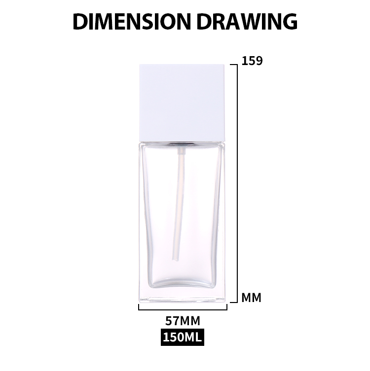 150ML Transparent Square Lotion Bottle, Minimalist Design Shows Modern Style details