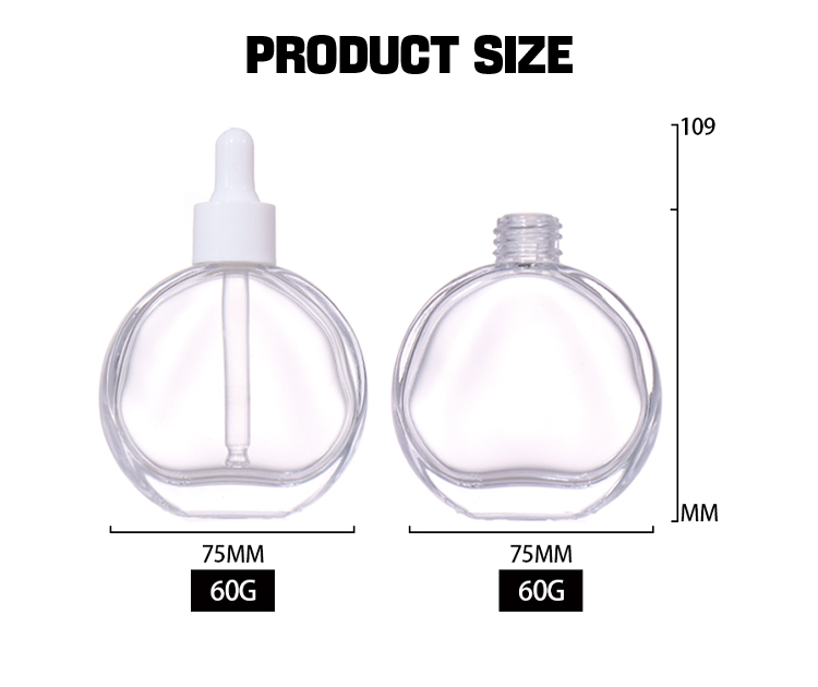 60ML Transparent Spherical Serum Bottle, White Dropper with Pink Liquid Emits Dreamy Charm manufacture