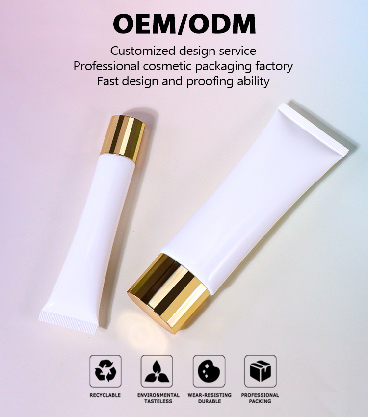 30ml Skincare Hose with Gold Cap and White Body, Exquisite Craftsmanship Unfolds Luxurious Charm factory