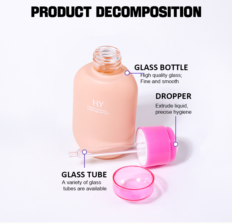 50ml and 20ml macaron - colored essential oil bottles details