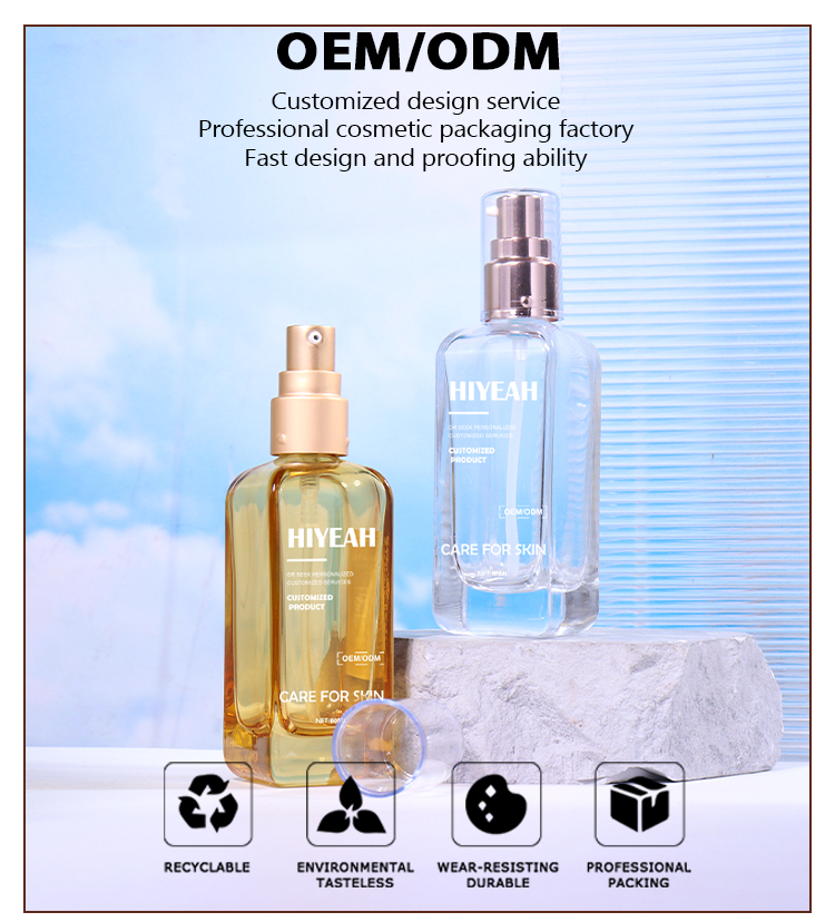80ml Transparent / Amber Gold Lotion Bottle, Exquisite Pump Head Shows Luxurious Charm manufacture