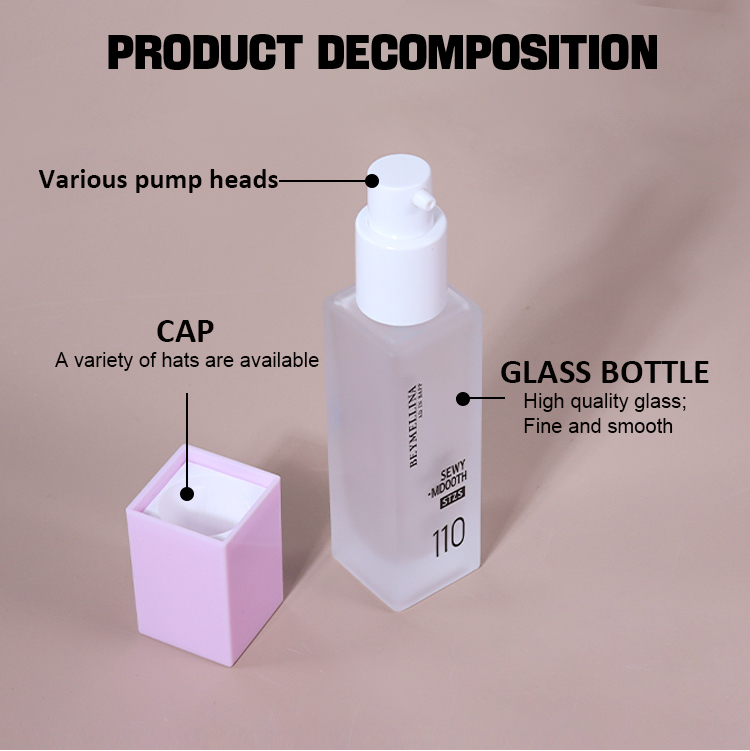30ml Frosted Bottle Body + Pink Cap! Fresh Beauty and Skincare Packaging factory