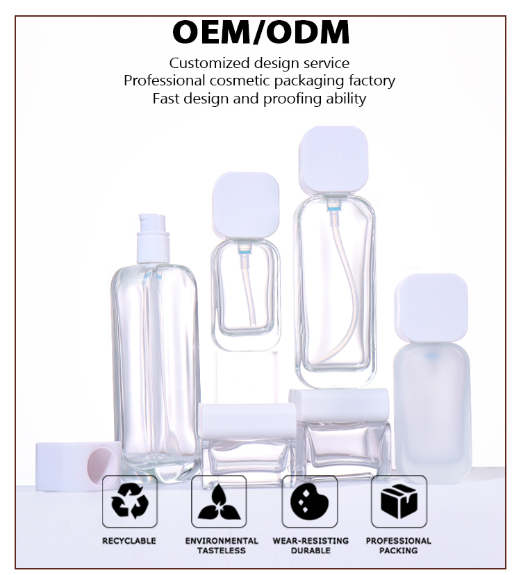 50G, 30G Transparent White Square Beauty Jar, Square Shape Shows Exquisite Charm factory