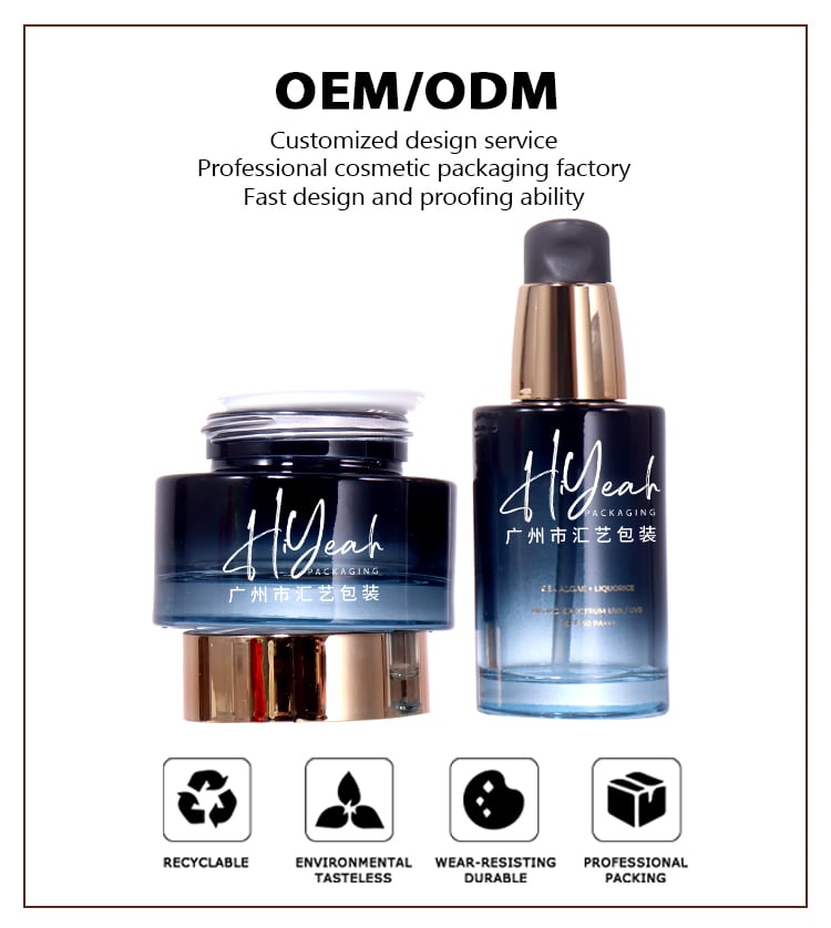 50g Blue - Gold Gradient Cream Jar, Luxurious Design Shows High - end Texture factory