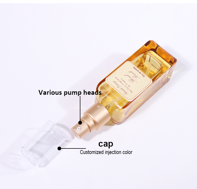 80ml Transparent / Amber Gold Lotion Bottle, Exquisite Pump Head Shows Luxurious Charm factory