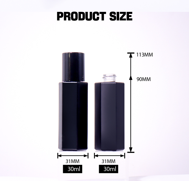 30ml Black - toned Hexagonal Lotion Bottle supplier