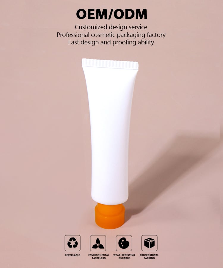 30ml White - Orange Contrast Color! Minimalist Style Hose Packaging factory