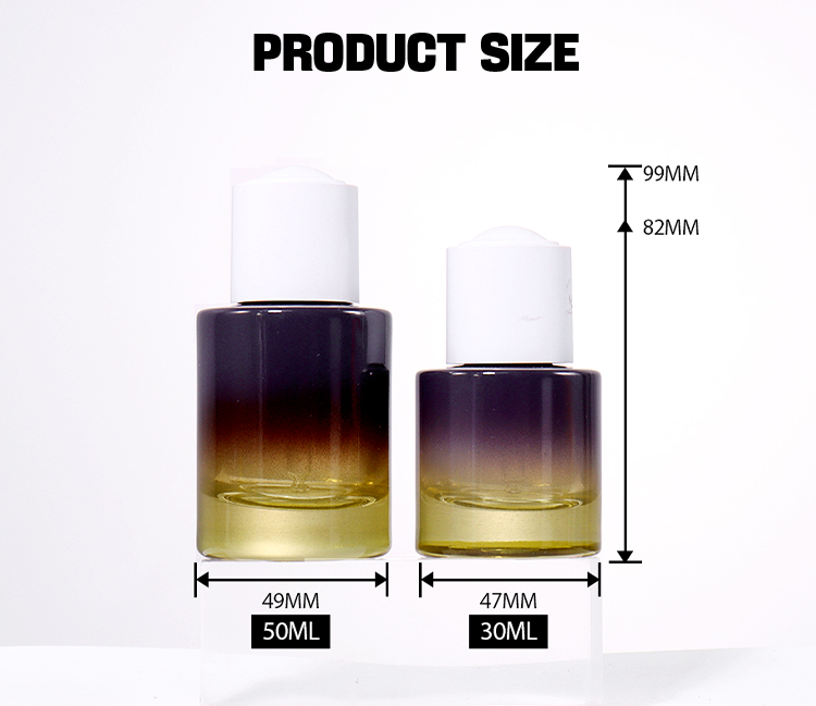 50ml  30ml Gradient and Frosted Dropper Beauty Bottles supplier