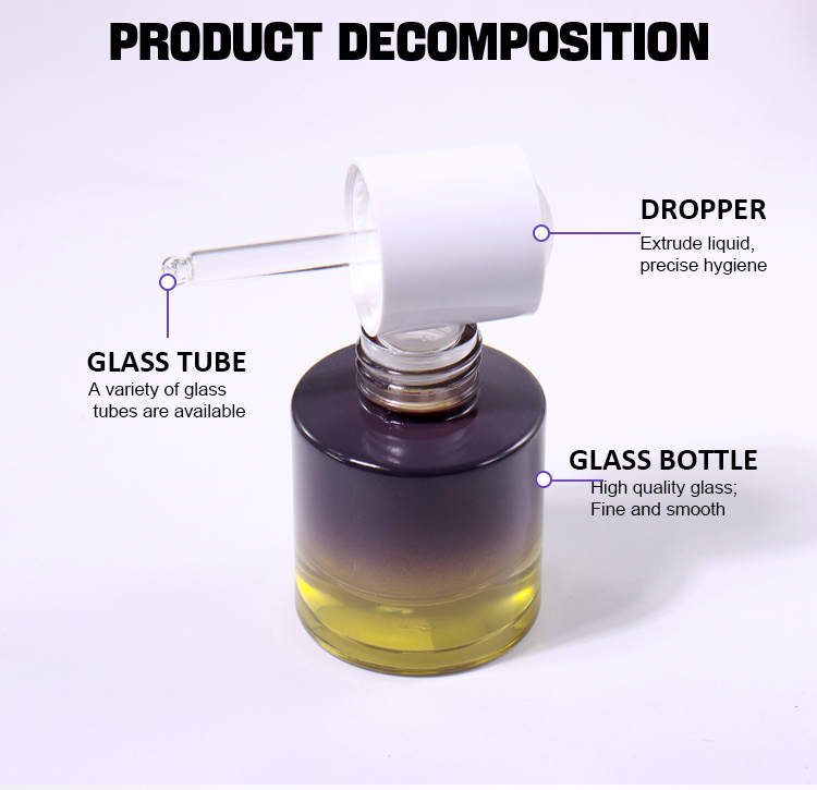50ml  30ml Gradient and Frosted Dropper Beauty Bottles supplier