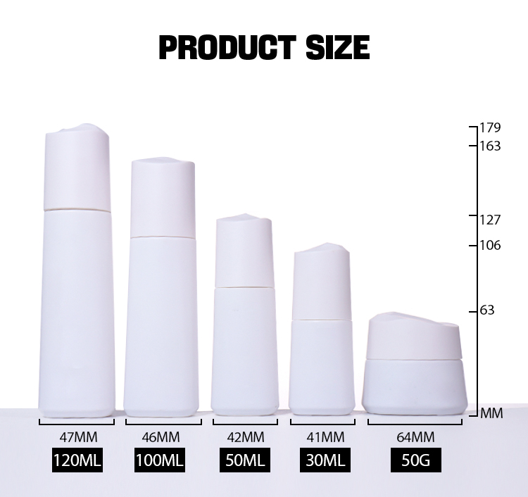 120ML, 100ML, 50ML, 30ML, 50G White Elegant Set Series, Minimalist Design Shows High - end Texture details