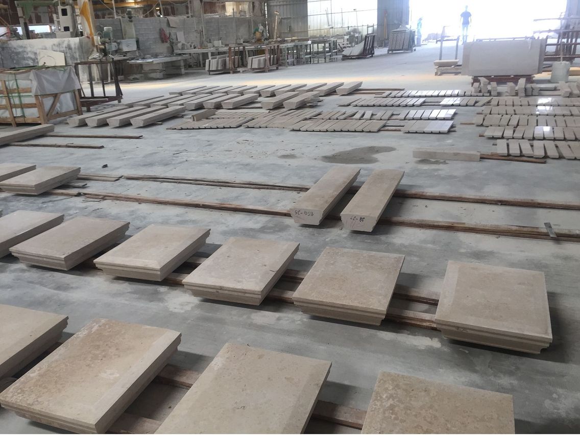 Honed Roman Column Cover of New Jura Beige Marble Stone Pillar Outdoor and Indoor Decorative Pillar Column  factory