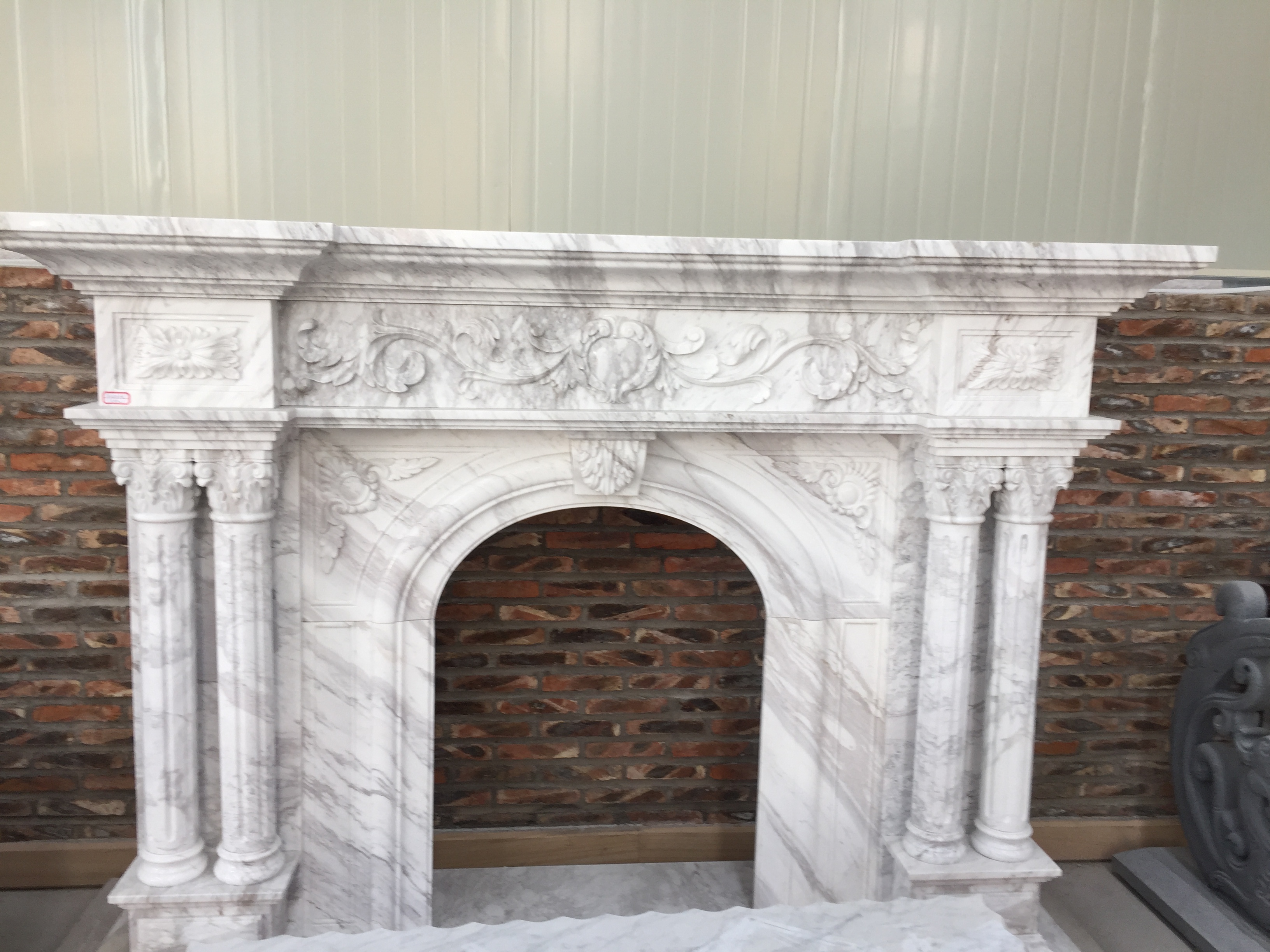 White Marble Fireplace Manufacturer manufacture