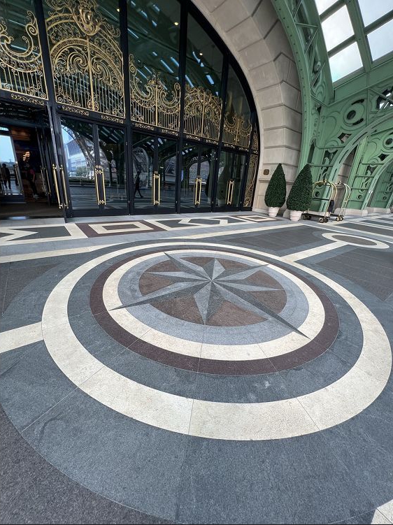 Exterior Floor Medallion Granite Mosaic North Star Design for Patio Paving supplier