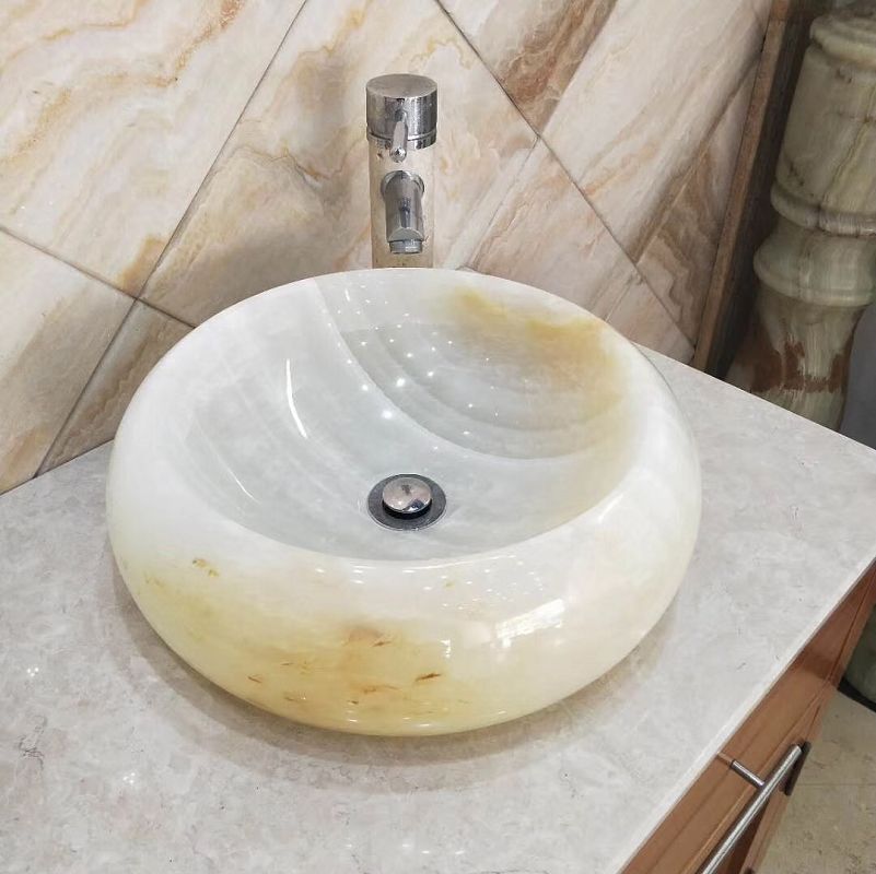Honey Onyx Marble Wash Basin Natural Stone Sink