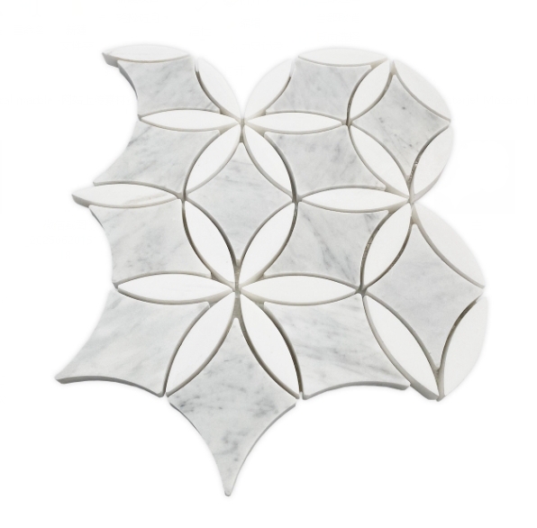 Bianco Carrara White Marble Waterjet Mosaic Tiles supplier