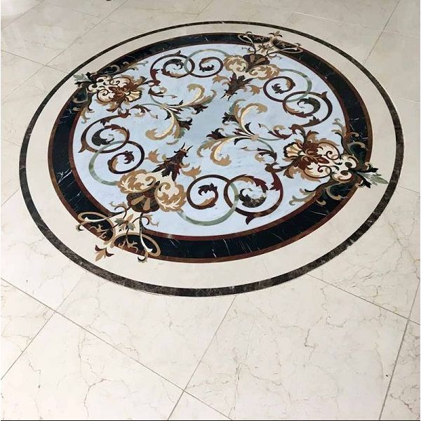 Waterjet Marble Medallion flooring tile for Hotel Corridor supplier