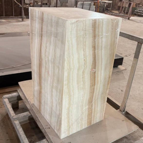 Ivory Onyx White Marble Side Table Coffee Table Stool