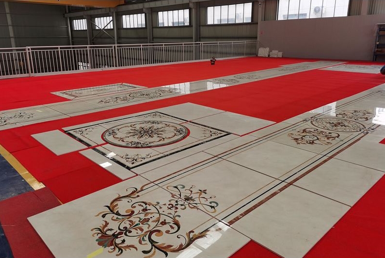 Italy Royal Botticino Water jet Floor Medallion Tiles manufacture