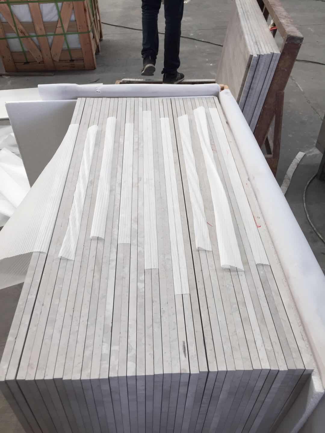 White Wood Grain Marble Cut to Size Tile factory