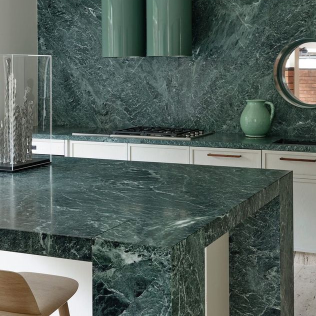 Verde Alpi Green Marble Kitchen Countertop and Island Top