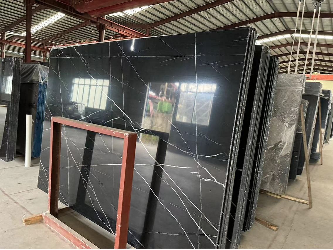 China Black Marquina Marble Slab factory