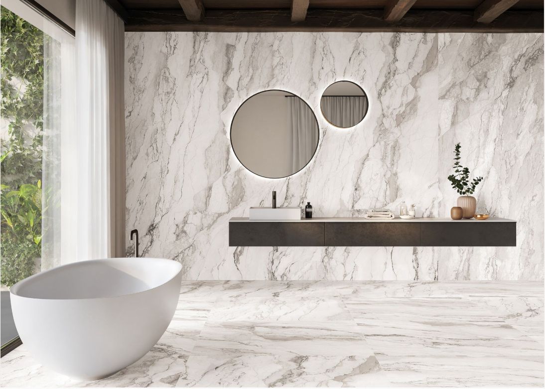 Natural Camouflage White marble wall and floor tiles manufacture