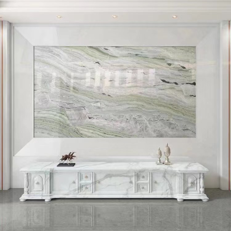 Natural Cloud Emerald Green marble floor tiles factory