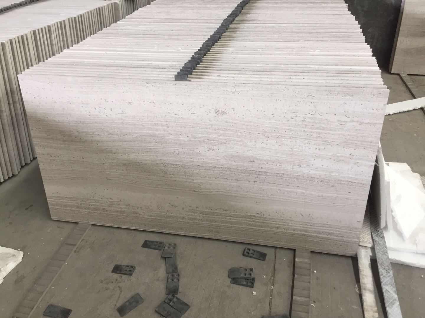 White Wood Grain Marble Cut to Size Tile factory