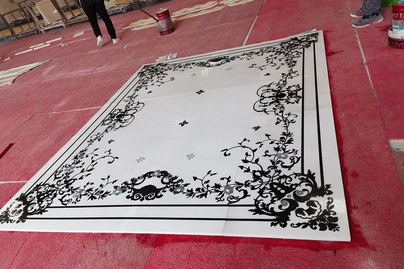 Italy Royal Botticino Water jet Floor Medallion Tiles factory