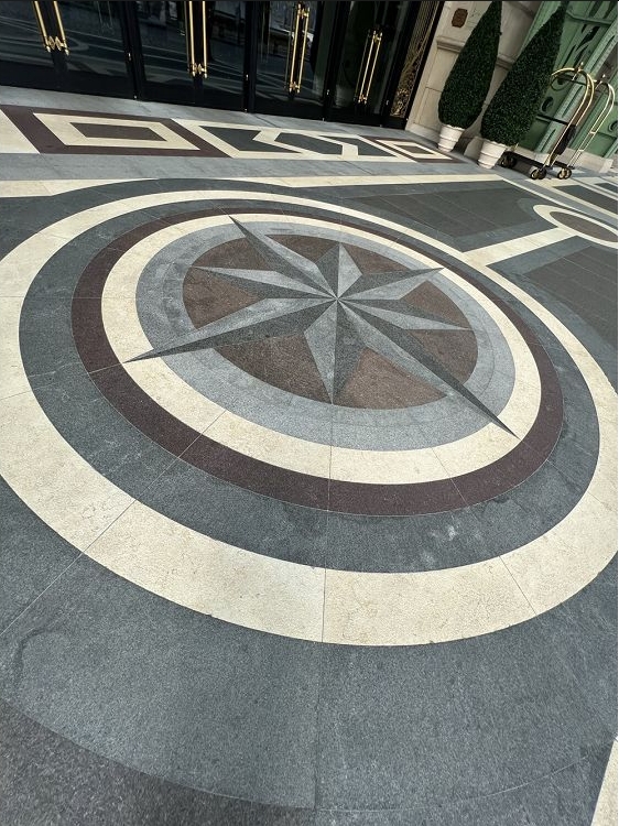 Exterior Floor Medallion Granite Mosaic North Star Design for Patio Paving factory