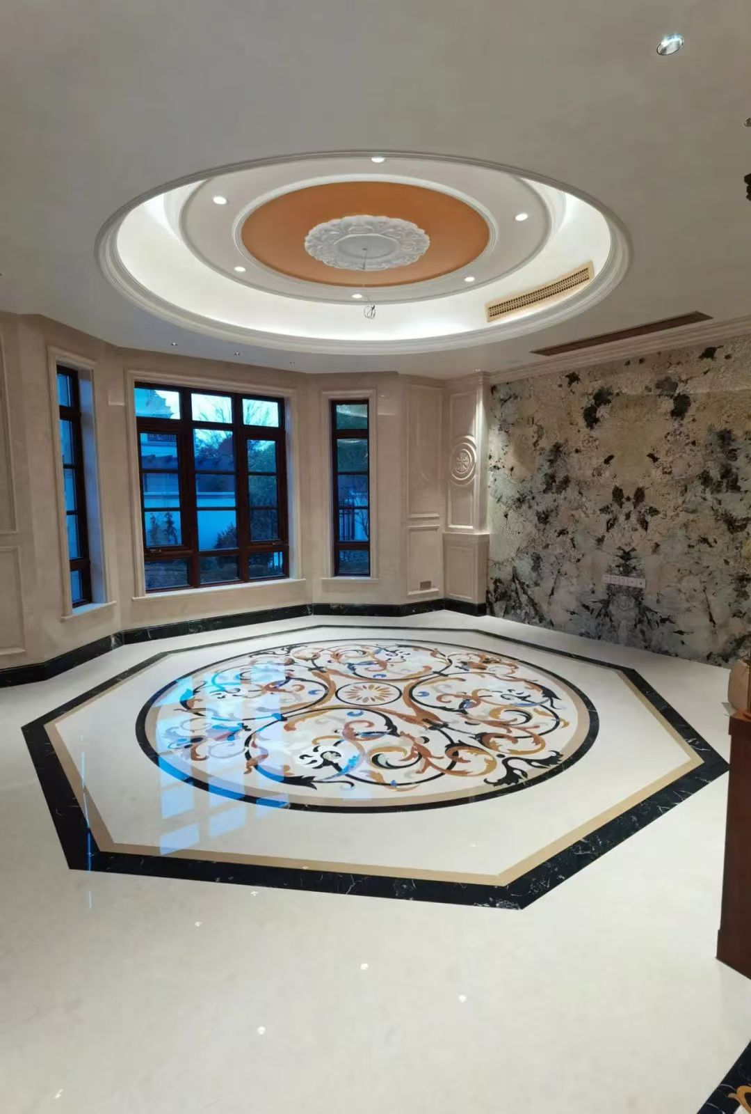 Polished Marble Water Jet flooring decoration details