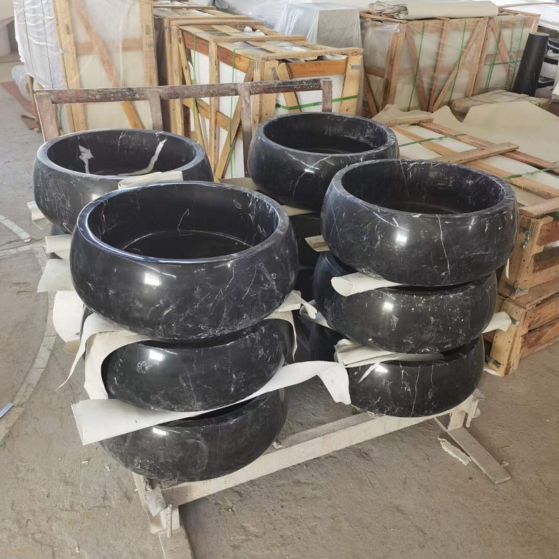 Black Marquina Bathroom Vanity Top Sinks factory