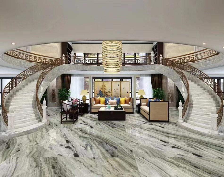 Piastrelle in marmo verde smeraldo Cloud Emerald naturali per pavimenti