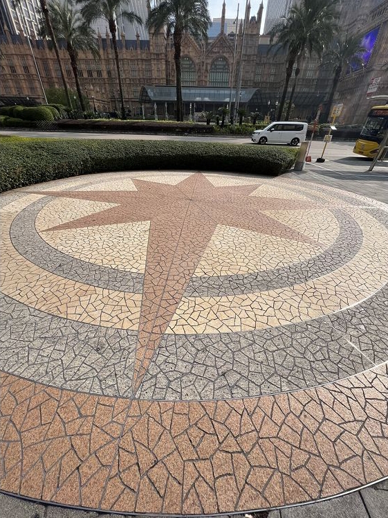 Exterior Floor Medallion Granite Mosaic North Star Design for Patio Paving factory